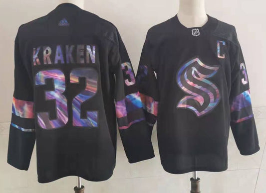 Men's Seattle Kraken Kraken #32 Black Game jersey