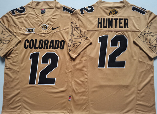 Men's Colorado Buffaloes Buffs Hunter #12 Yellow Game Jersey