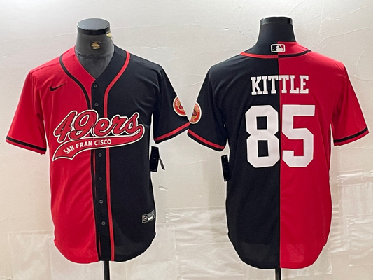 Men's San Francisco 49ers George Kittle #85 Red/Black Game Player jersey Joint Edition