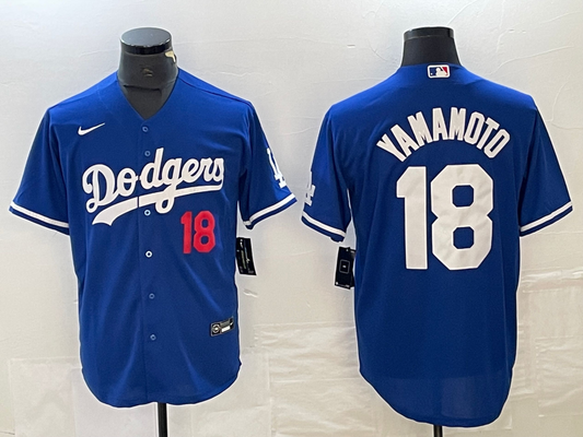 Men's Los Angeles Dodgers Yoshinobu Yamamoto #18 Royal Replica Game jersey