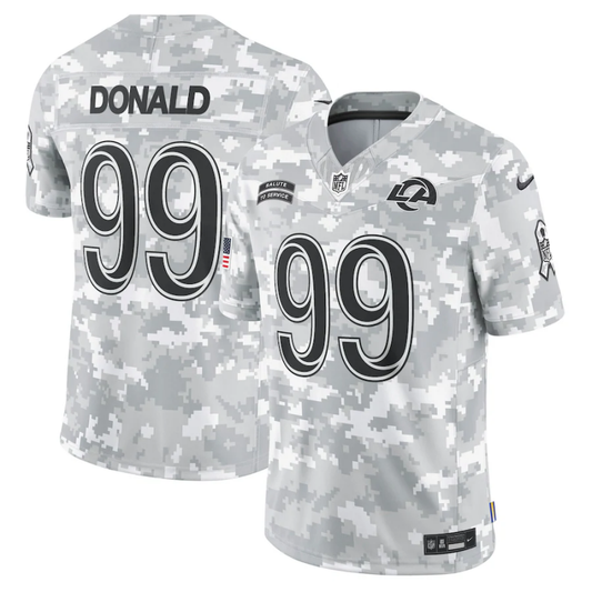 Men's Los Angeles Rams Aaron Donald #99 Arctic Camo 2024 Salute to Service Retired Player Limited jersey
