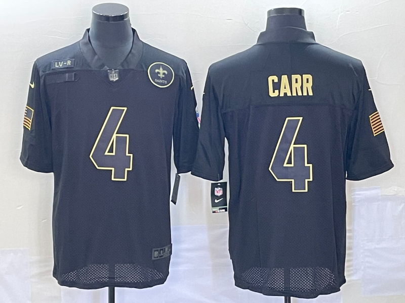 Men's New Orleans Saints Derek Carr #4 Black Player jersey