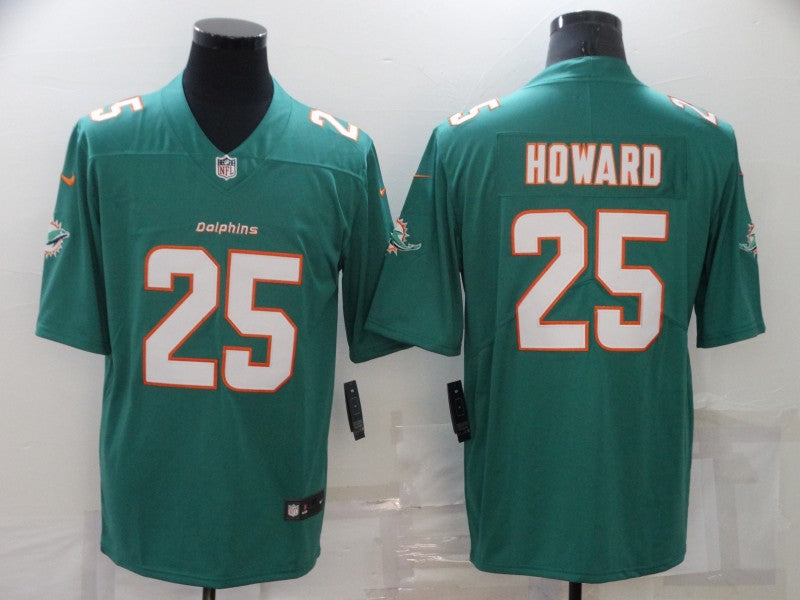 Men's Miami Dolphins Xavier Howard #25 Green Game jersey