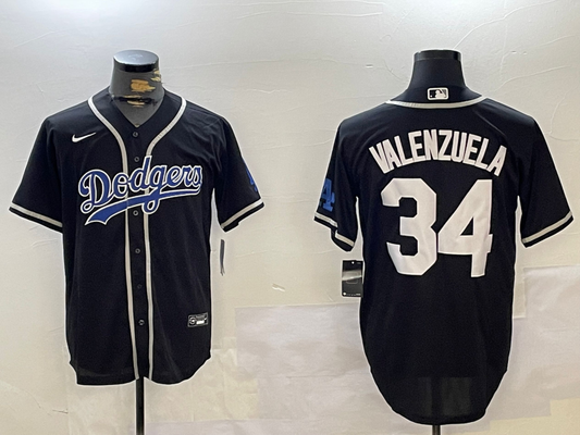 Men's Los Angeles Dodgers Fernando Valenzuela Black Replica Player jersey