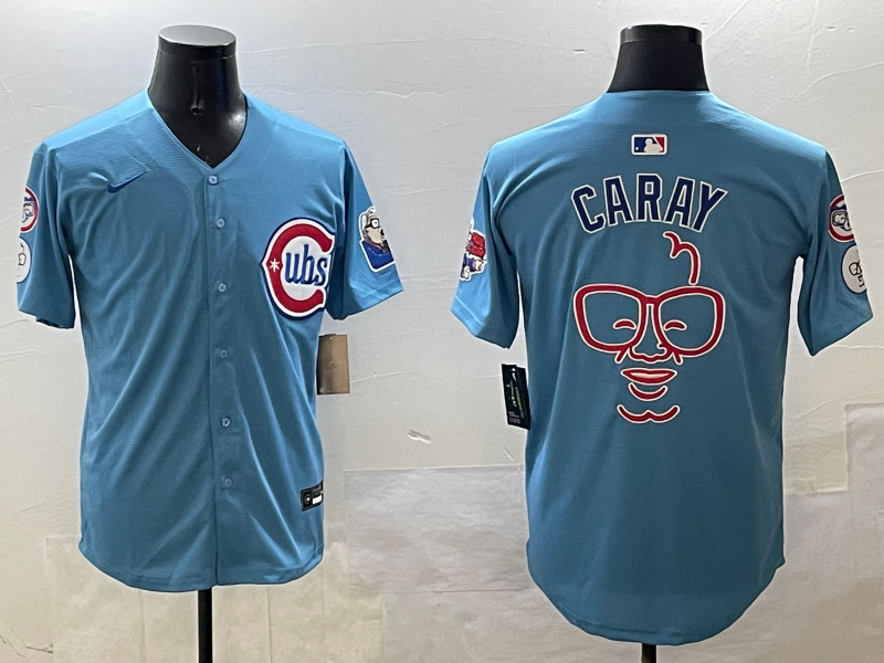 Men's Chicago Cubs Harry Caray Blue Replica Player jersey