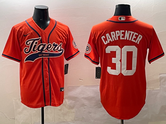 Men's Detroit Tigers Kerry Carpenter #30 Orange Replica Player jersey