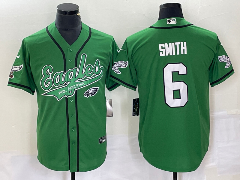 Men's Philadelphia Eagles DeVonta Smith #6 Kelly Green Game jersey Joint Edition