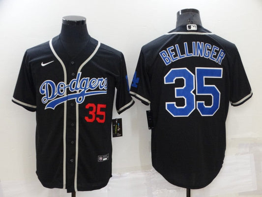 Men's Los Angeles Dodgers Cody Bellinger #35 Black Game Player jersey