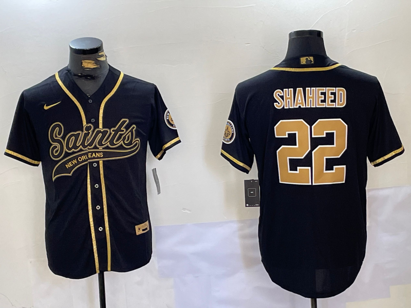 Men's New Orleans Saints Rashid Shaheed #22 Black Player jersey