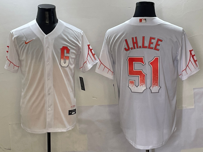 Men's San Francisco Giants Jung Hoo Lee #51 White City Connect Limited jersey