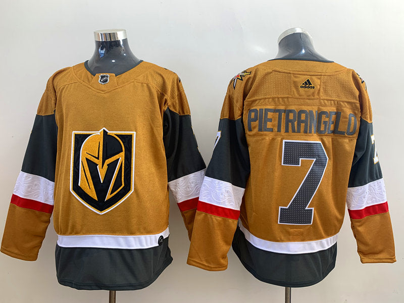Men's Vegas Golden Knights Alex Pietrangelo #7 Gold Home Primegreen Authentic Player jersey