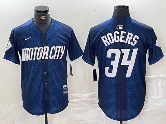 Men's Detroit Tigers Jake Rogers #34 Navy 2024 City Connect Limited jersey