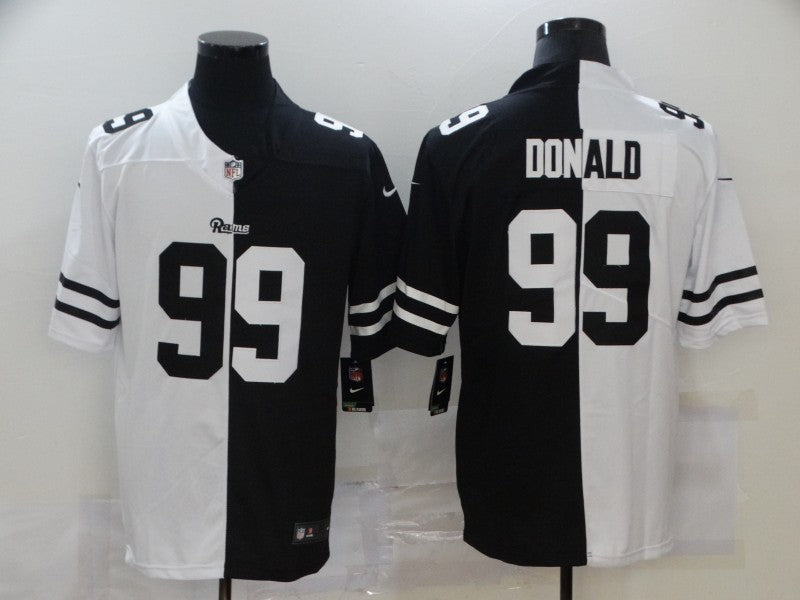 Men's Los Angeles Rams Aaron Donald #99 Black/White Game jersey