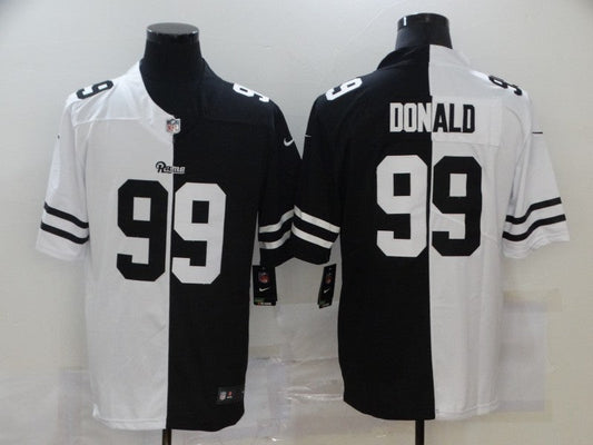 Men's Los Angeles Rams Aaron Donald #99 Black/White Game jersey