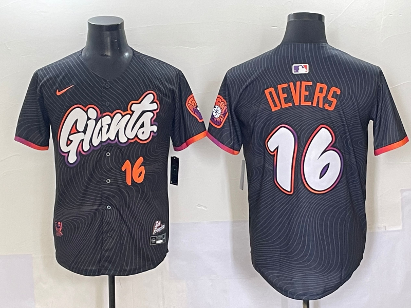Men's San Francisco Giants Rafael Devers #16 Black 2025 City Connect Limited Player Jersey