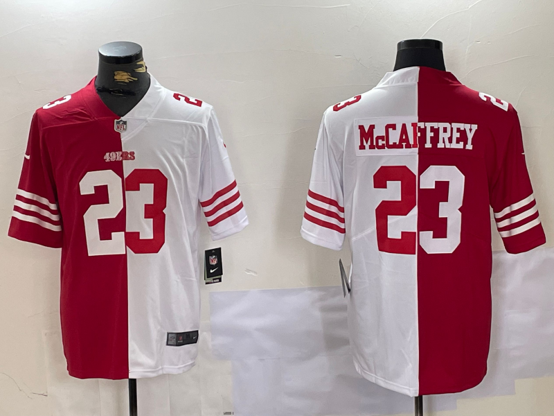 Men's San Francisco 49ers Christian McCaffrey #23 Scarlet/White Player Game jersey
