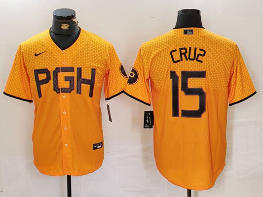 Men's Pittsburgh Pirates Oneil Cruz #15 Gold City Connect Limited Player jersey