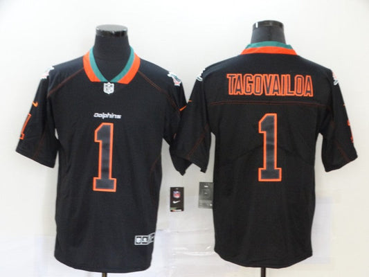 Men's Miami Dolphins Tua Tagovailoa #1 Black Game jersey