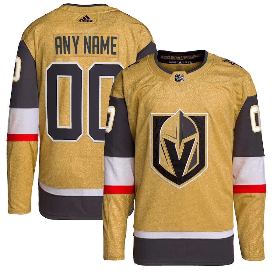 Men's Vegas Golden Knights Gold Home Primegreen Authentic Custom jersey