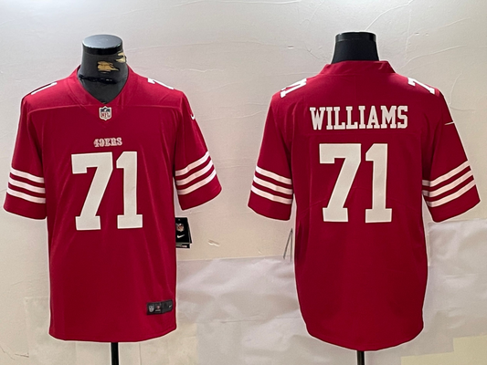 Men's San Francisco 49ers Trent Williams #71 Scarlet Game Player jersey