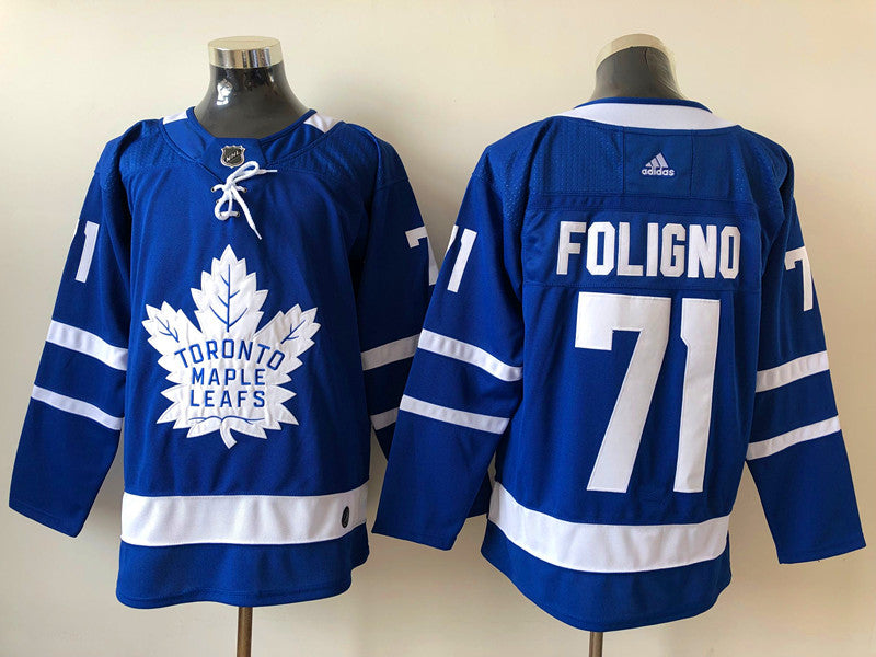 Men's Toronto Maple Leafs Nick Folgino #71 Blue Player Game jersey