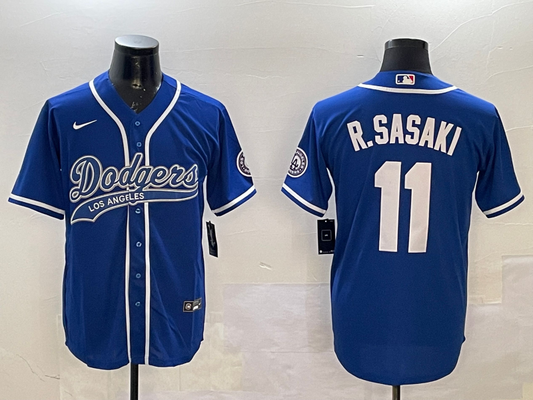 Men's Los Angeles Dodgers Roki Sasaki #11 Royal Player jersey
