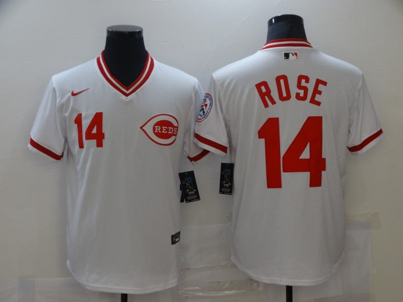 Men's Cincinnati Reds Pete Rose #14 White Fashion Stitched jersey