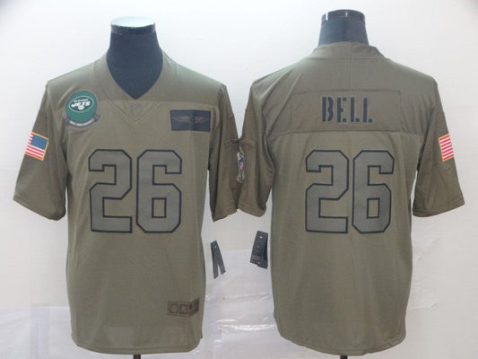 Men's New York Jets Le'Veon Bell #26 Brown Game jersey