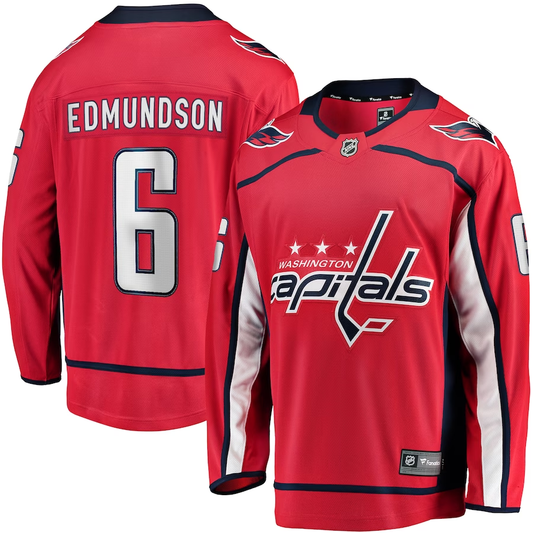 Men's Washington Capitals Joel Edmundson #6 Red Home Breakaway jersey
