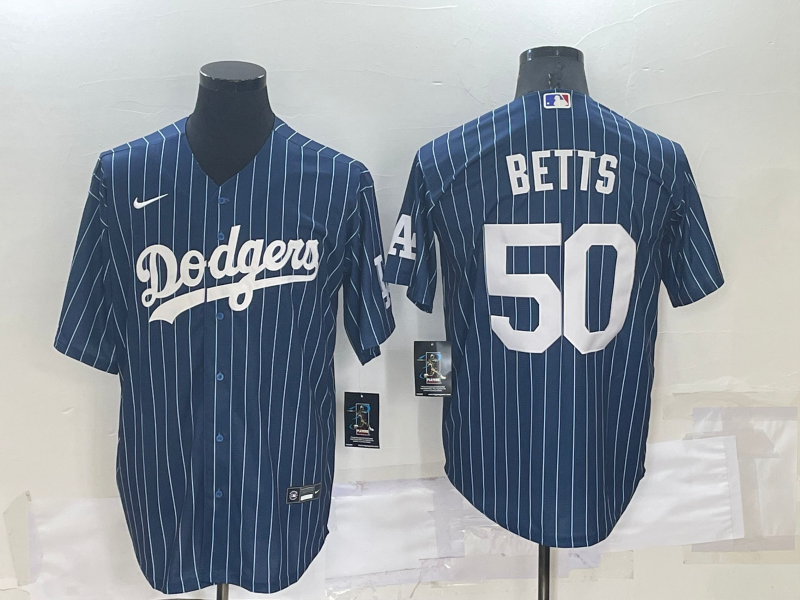 Men's Los Angeles Dodgers Mookie Betts #50 Blue Fashion Baseball jersey