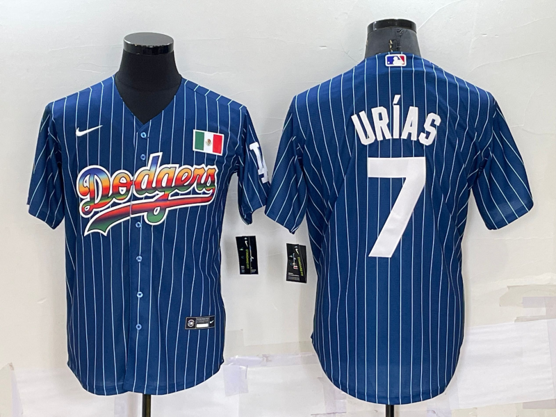 Men's Los Angeles Dodgers Julio Urias #7 Blue Fashion Stitched jersey