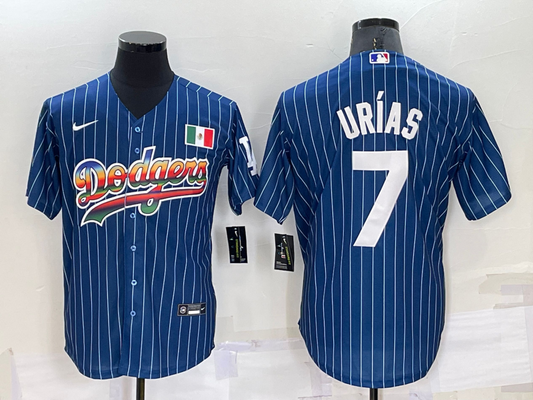 Men's Los Angeles Dodgers Julio Urias #7 Blue Fashion Stitched jersey