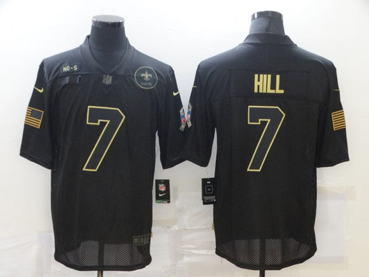 Men's New Orleans Saints Taysom Hill #7 Black Game Player jersey