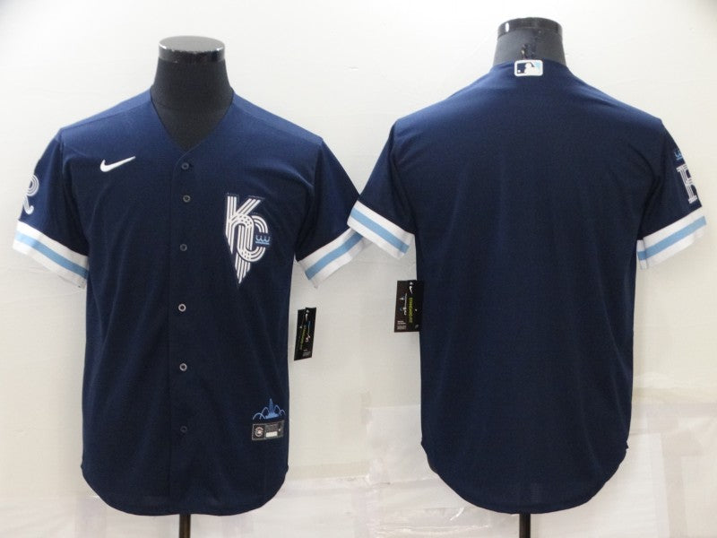 Men's Kansas City Royals Navy 2022 City Connect Replica Blank jersey