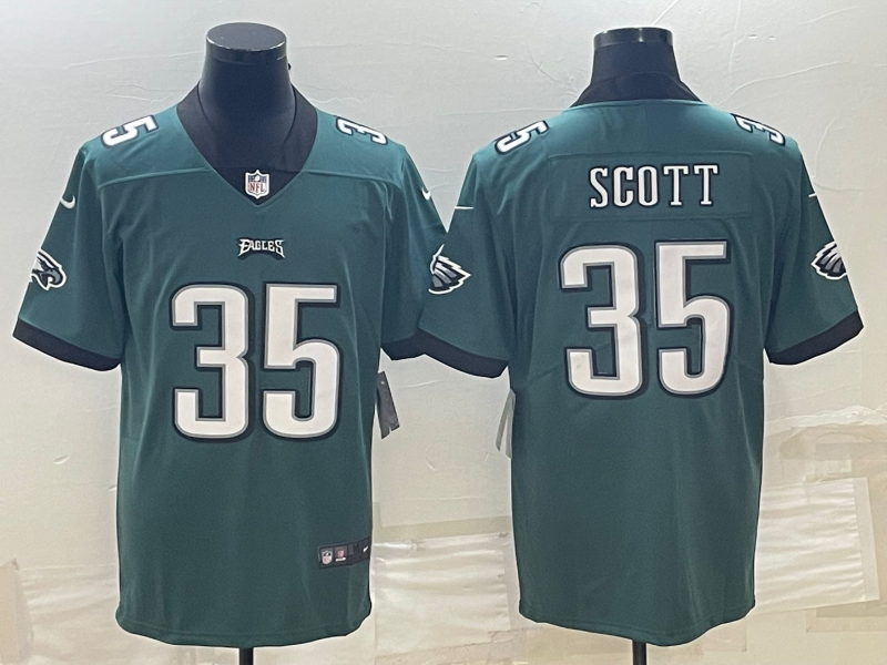 Men's Philadelphia Eagles Boston Scott #35 Midnight Green Game jersey
