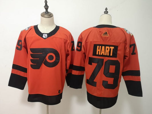Men's Philadelphia Flyers Carter Hart #79 Orange Game jersey