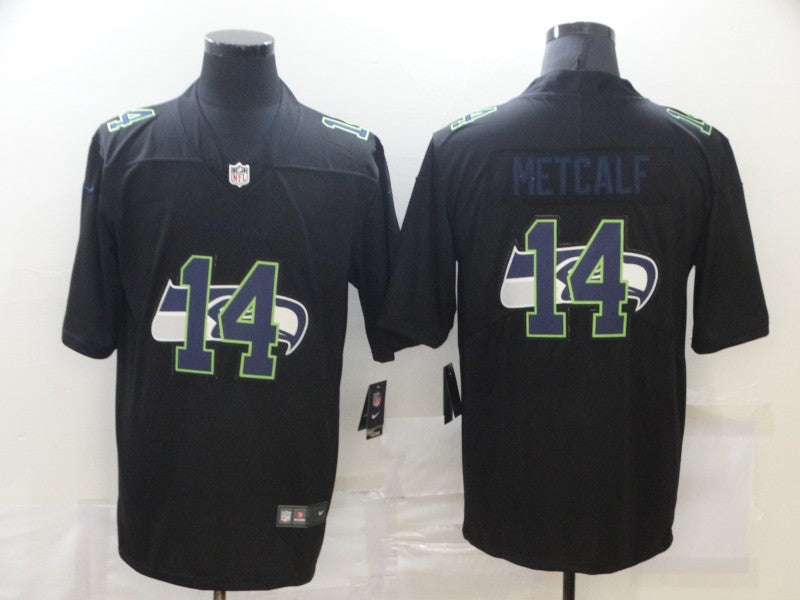Men's Seattle Seahawks DK Metcalf #14 Black Authentic Game jersey