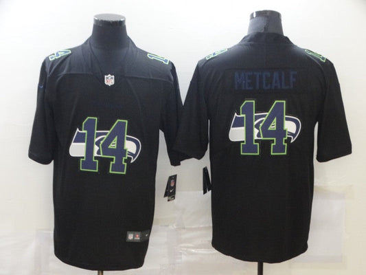 Men's Seattle Seahawks DK Metcalf #14 Black Authentic Game jersey