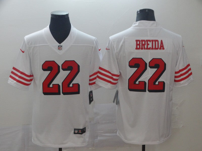 Men's San Francisco 49ers Matt Breida #22 White Game Player jersey