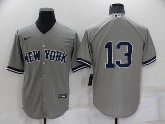 Men's New York Yankees Alex Rodriguez #13 Gray Replica Player Name jersey