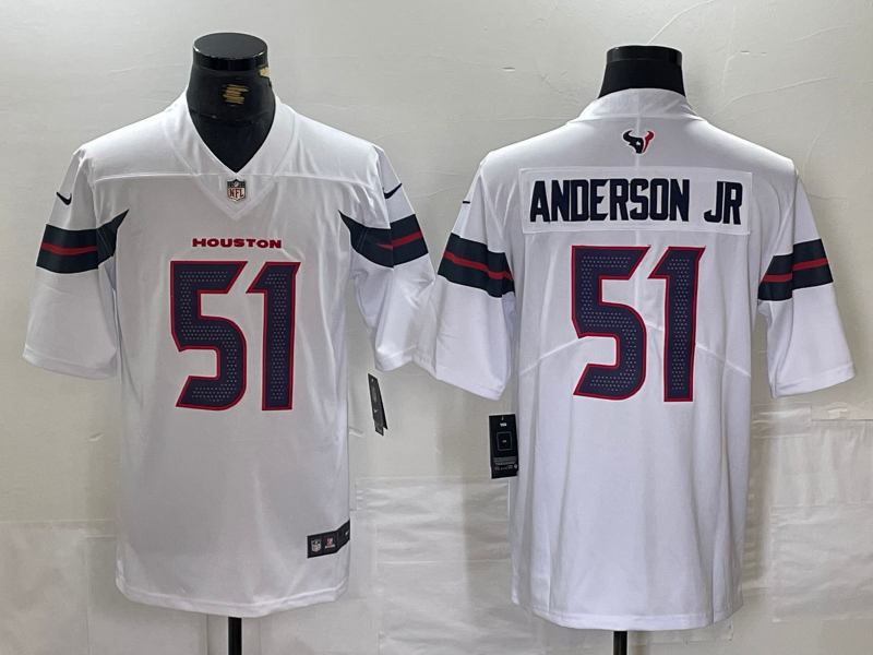 Men's Houston Texans Will Anderson Jr. #51 White Game Jersey