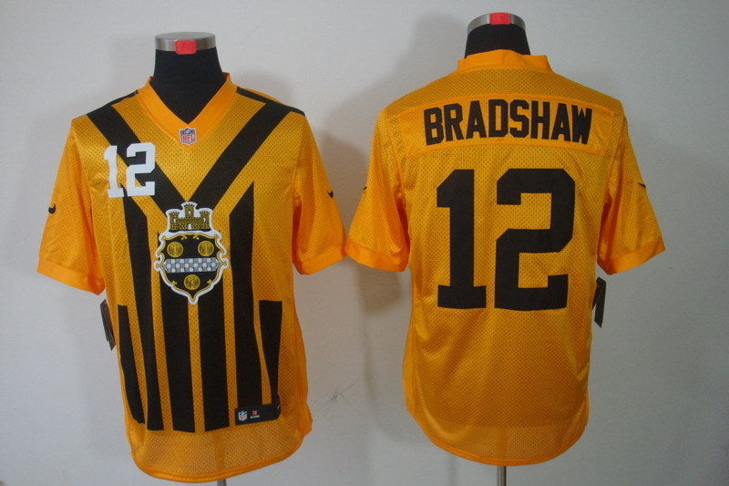 Men's Pittsburgh Steelers Terry Bradshaw #12 Gold Game jersey