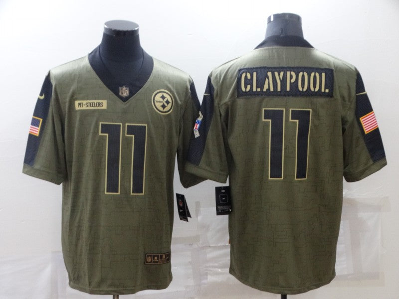 Men's Pittsburgh Steelers Chase Claypool #11 Brown Game jersey