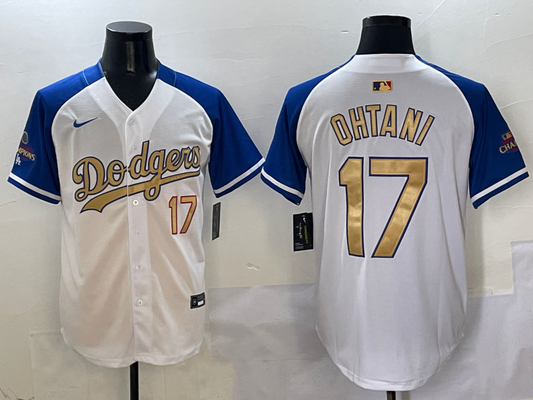 Men's Los Angeles Dodgers Shohei Ohtani #17 White 2025 Gold Collection Player Jersey