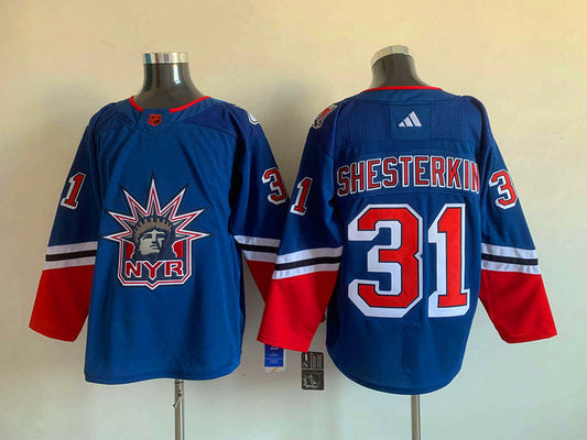 Men's New York Rangers Igor Shesterkin #31 Blue Player jersey
