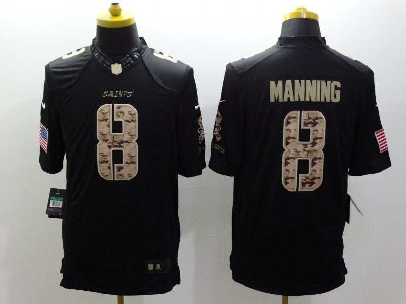 Men's New Orleans Saints Archie Manning #8 Black Game jersey