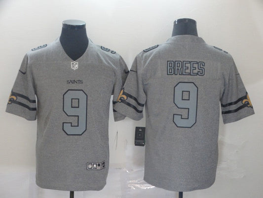 Men's New Orleans Saints Drew Brees #9 Gray Game jersey