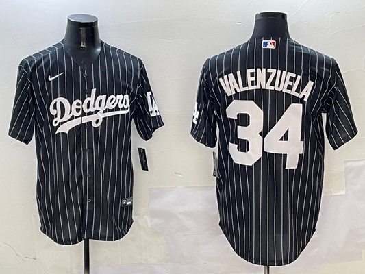 Men's Los Angeles Dodgers Fernando Valenzuela #34 Black Alternate Limited Player jersey