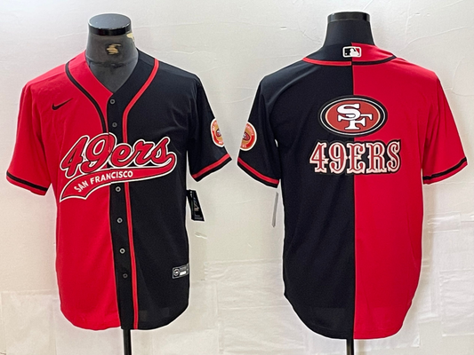Men's San Francisco 49ers Red/Black Game jersey Joint Edition