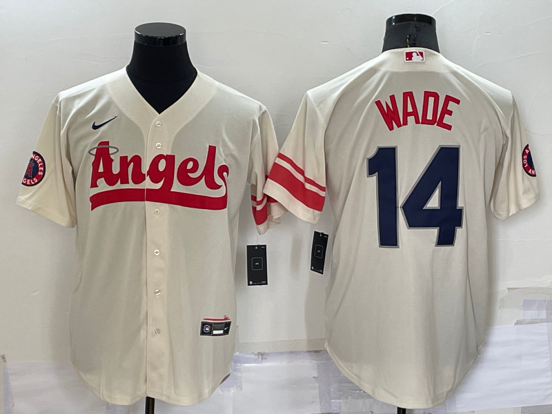 Men's Los Angeles Angels Tyler Wade #14 Cream City Connect Replica Player jersey